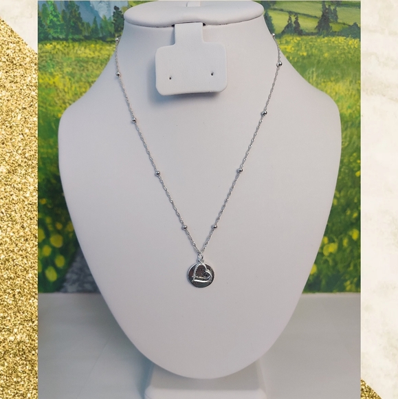 925Sterling Silver Heart &Message Pendant Necklace - Picture 5 of 6